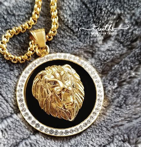 versace lion necklace price|Versace lock statement necklace.